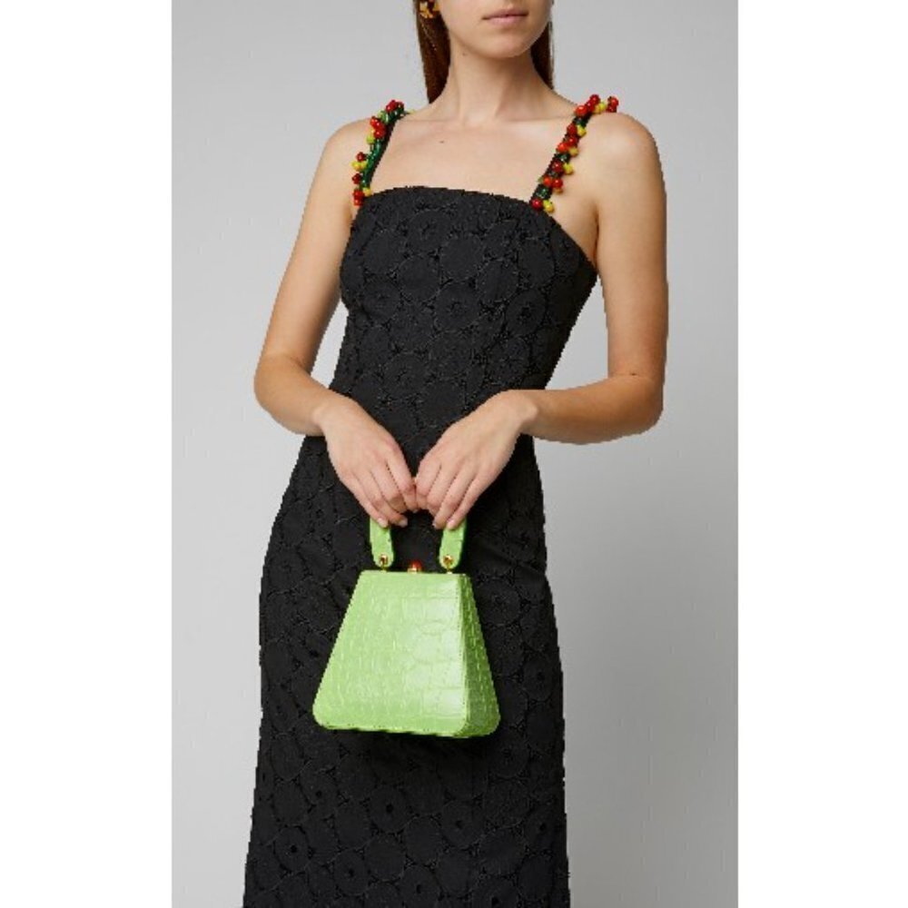 💕STAUD💕 Kenny Bag Pistachio Crocodile Embossed - Picture 6 of 16